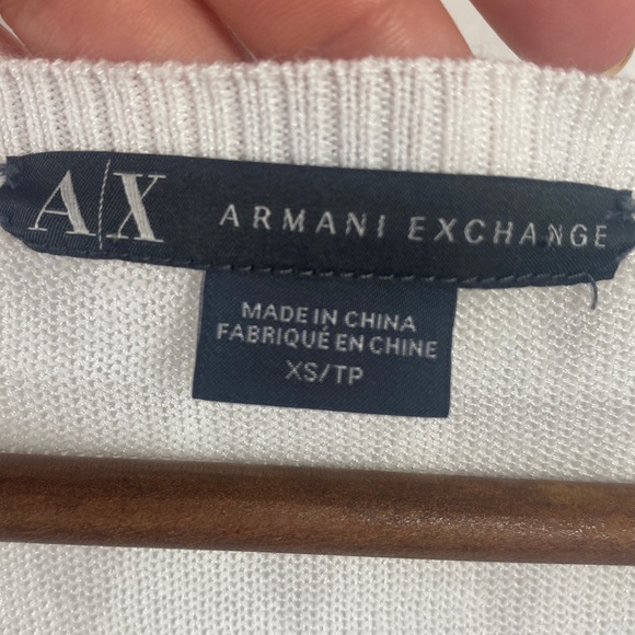 Armani Exchange A|X white gray geometric fine knit sweater dress/tunic XS - Picture 5 of 7